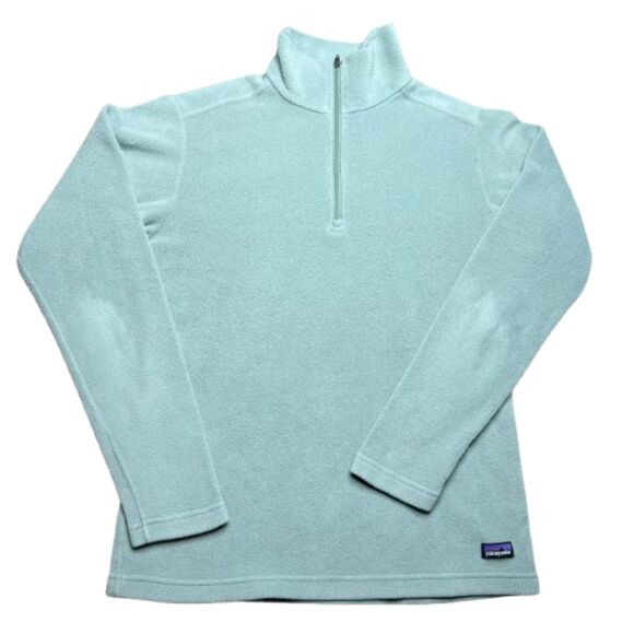 Patagonia Women's Half Zip Light Green Fleece Sweater Size S - Picture 1 of 4